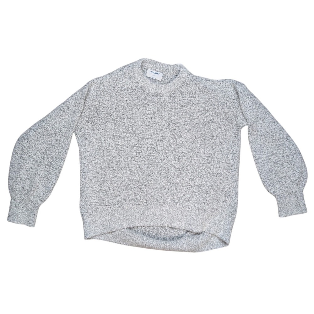 Old Navy Large‎ Grey Crewneck long Sleeve Fluffy Knit Sweater Cozy Fluffy